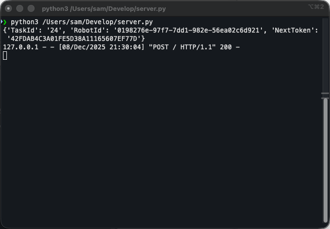 Screenshot of the terminal