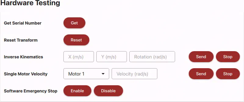 Screenshot of the Hardware Testing