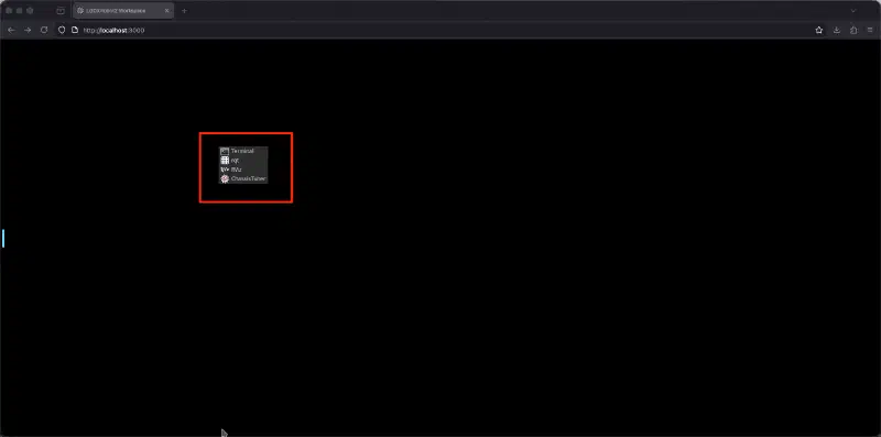 Screenshot of the menu